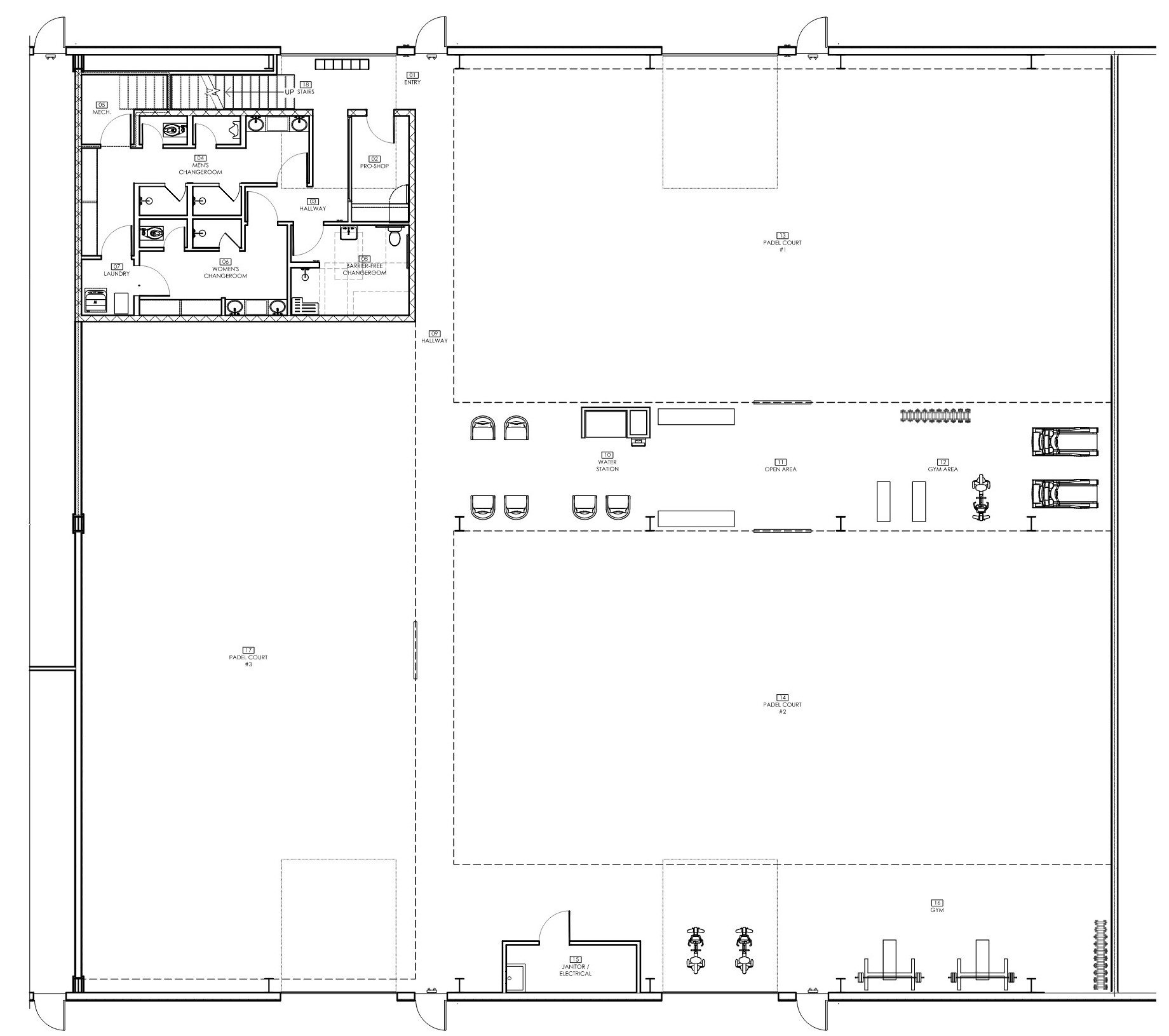 Trounce Padel Club – Ground Floor Floorplan